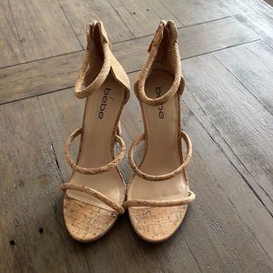 Cork heeled sandals